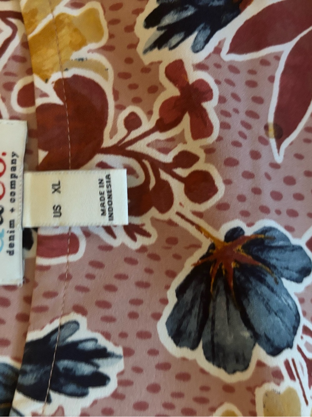 Denim & Co Floral Print Blouse in Pink, Blue, Yellow